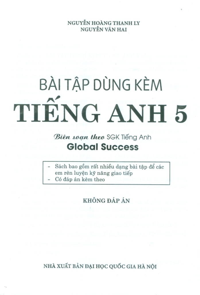 BÀI TẬP DÙNG KÈM TIẾNG ANH LỚP 5 (Biên soạn theo SGK Tiếng Anh Global Success)